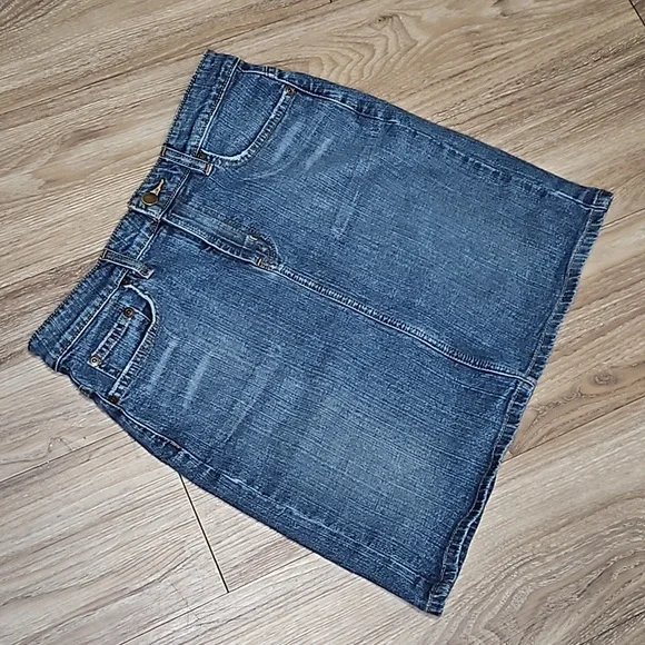 Mossimo Denim Stretch Blue Jean Skirt Women's 8 - Picture 7 of 16